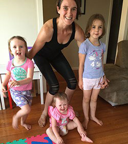 Chiara with her children after weight loss