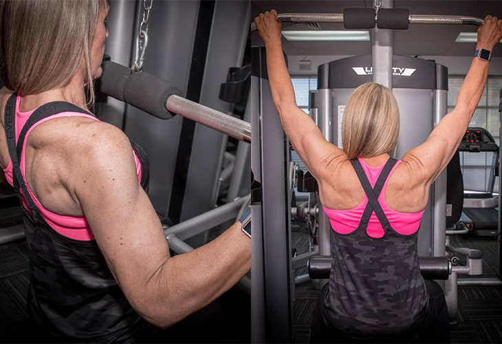 Sarah working out at the gym