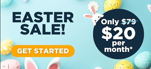 Easter Sale only $20 per month for 12 months!