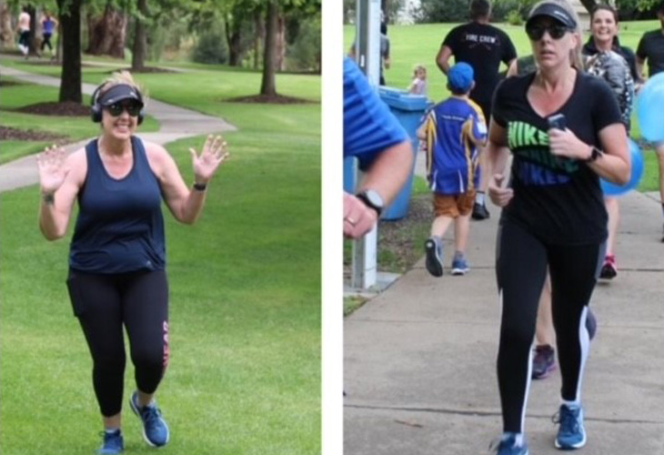 Mel running before and running after weight loss