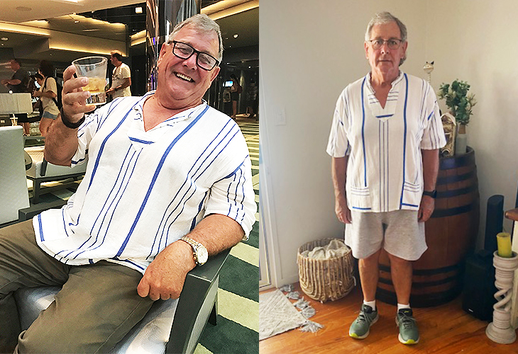Peter's before and after photo.