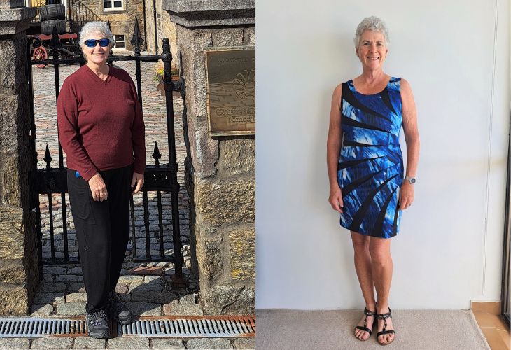 Mary before and after high protein diet