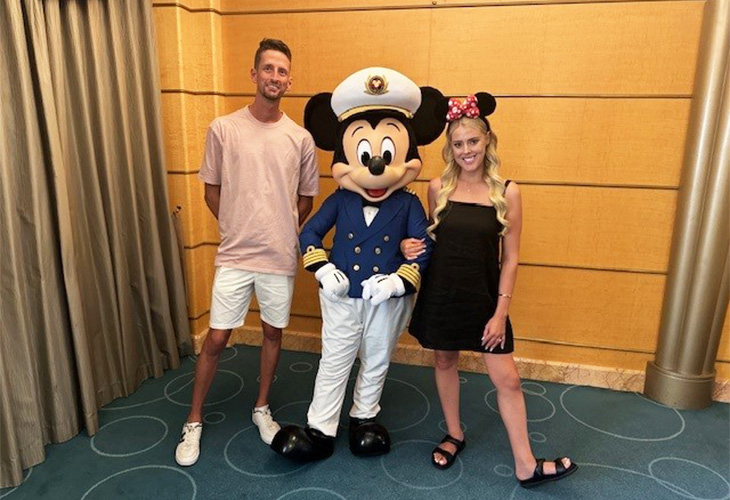 Georgina with her partner at a Disney cruise